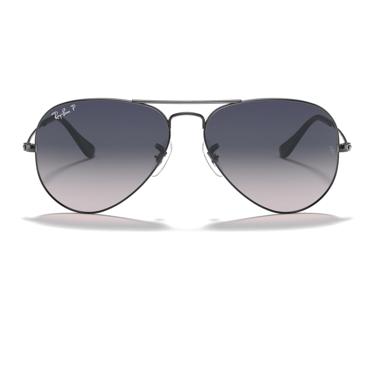Ray-Ban Aviator Large Metal RB3025 Gunmetal/Blue Gradient Grey Polar #colour_gunmetal-blue-gradient-grey-polar