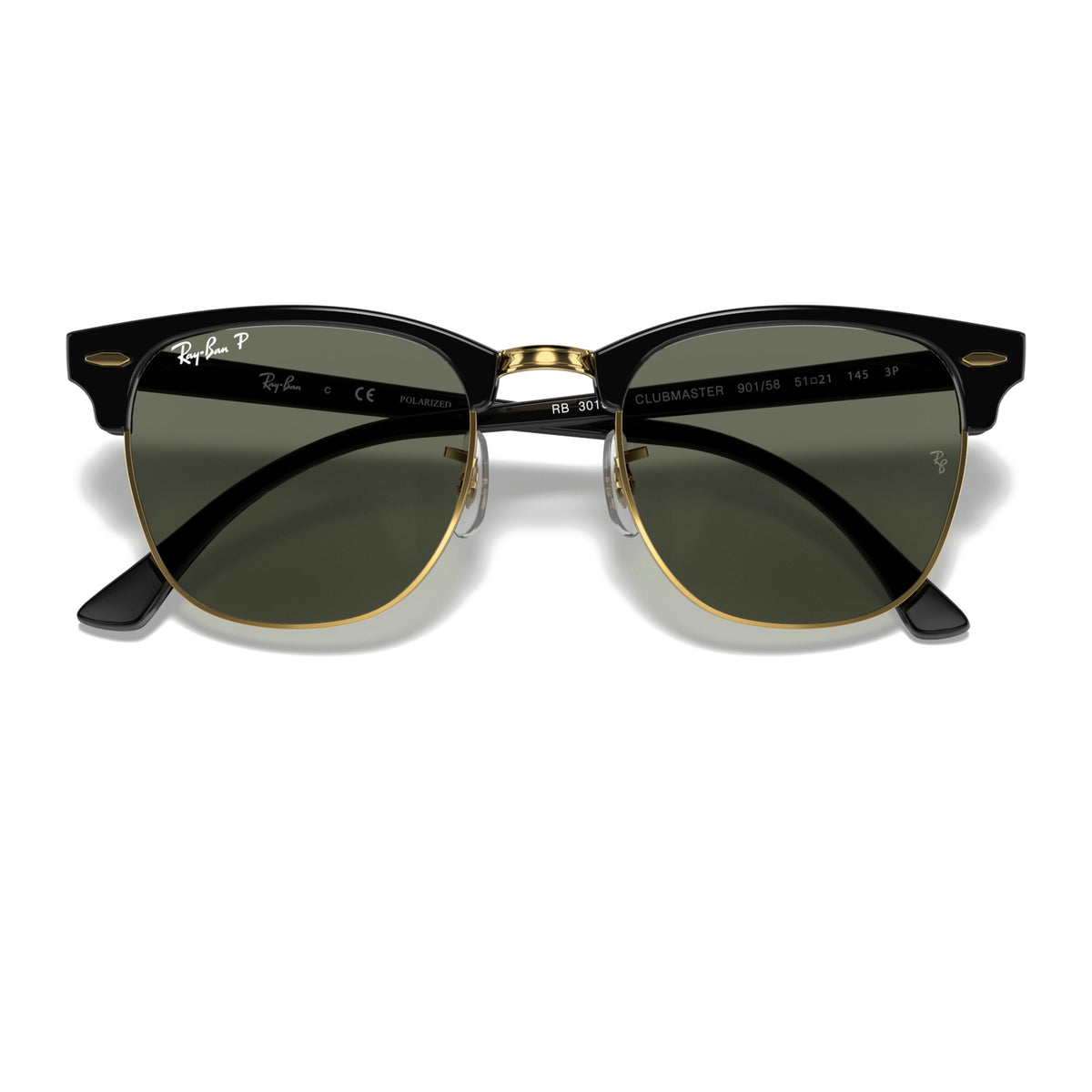 Ray-Ban Clubmaster RB3016F Black/G-15 Green #colour_black-g-15-green