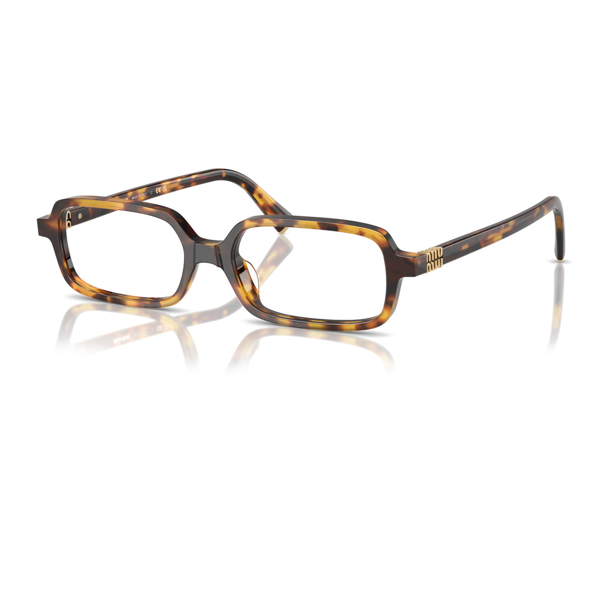 Miu Miu SMU11ZF Havana Honey/Clear Blue Light Filter #colour_havana-honey-clear-blue-light-filter