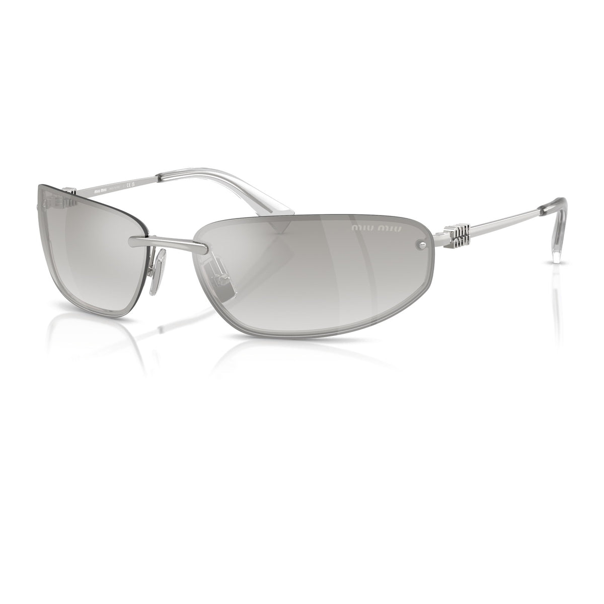 Miu Miu SMUA50 Silver/Clear Silver Gradient #colour_silver-clear-silver-gradient