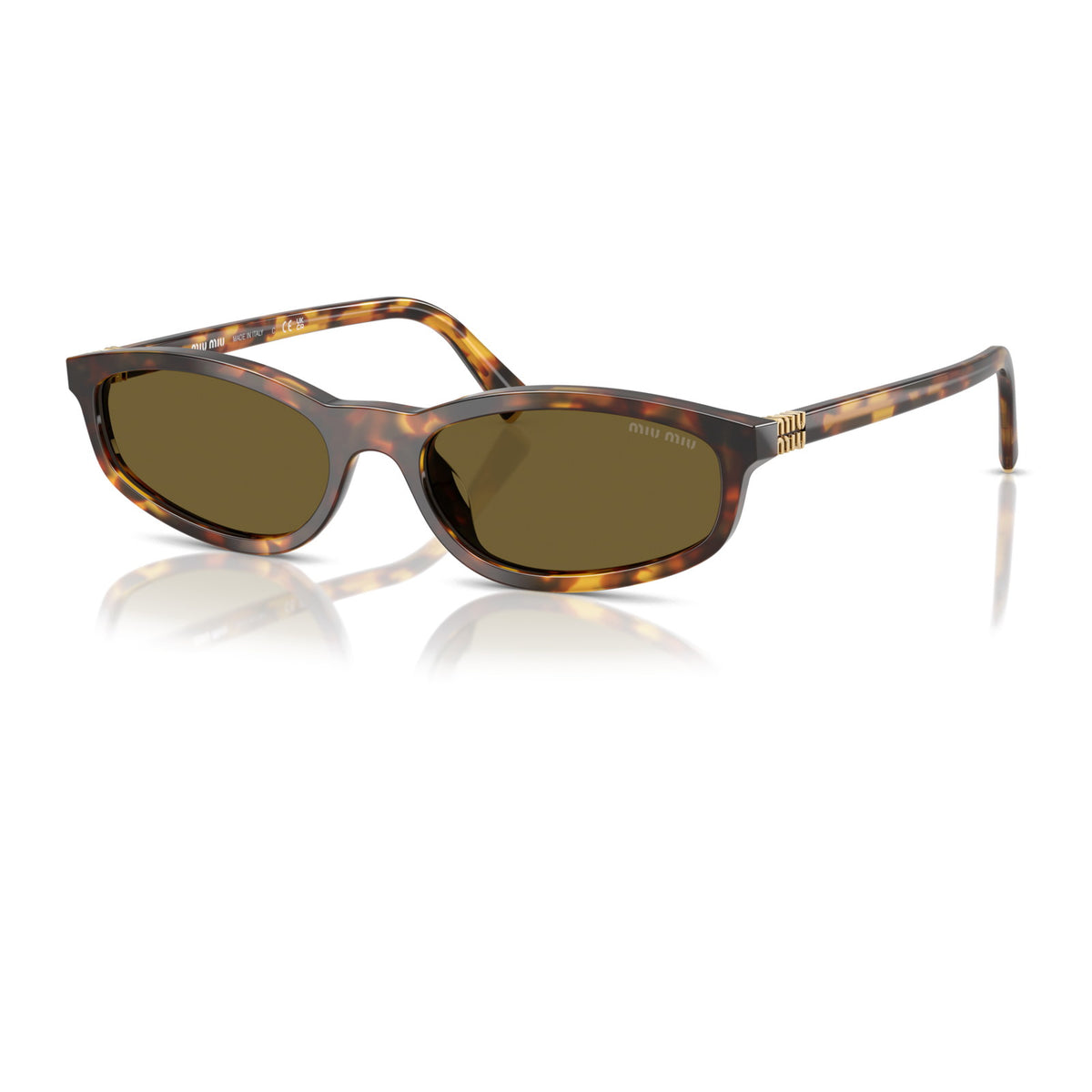 Miu Miu SMUA06F Honey Havana/Dark Brown #colour_honey-havana-dark-brown