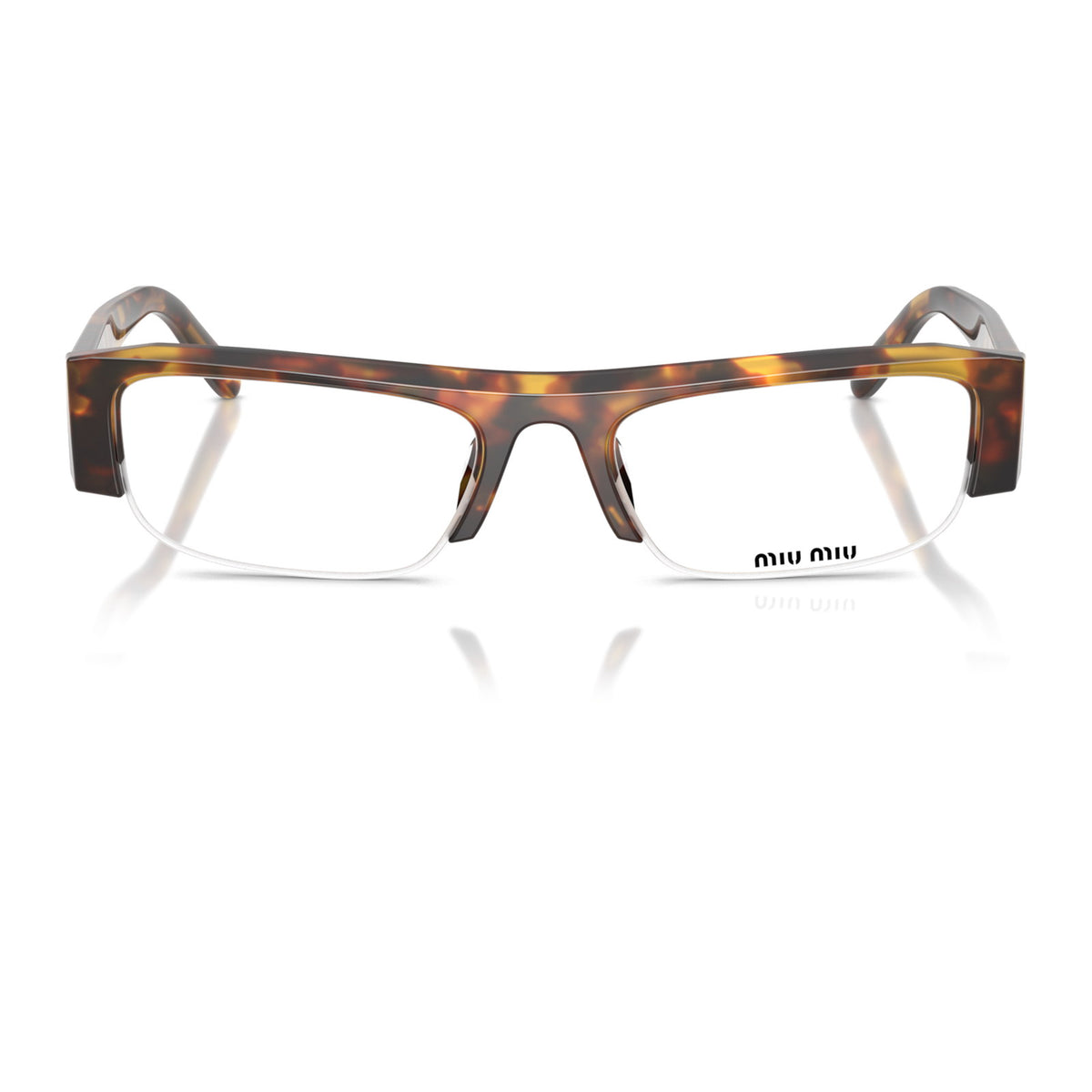 Miu Miu SMUB07F Honey Havana/Clear Blue Light Filter #colour_honey-havana-clear-blue-light-filter