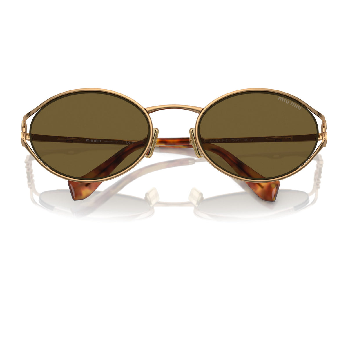 Miu Miu SMU52Y Brass Gold/Dark Brown #colour_brass-gold-dark-brown