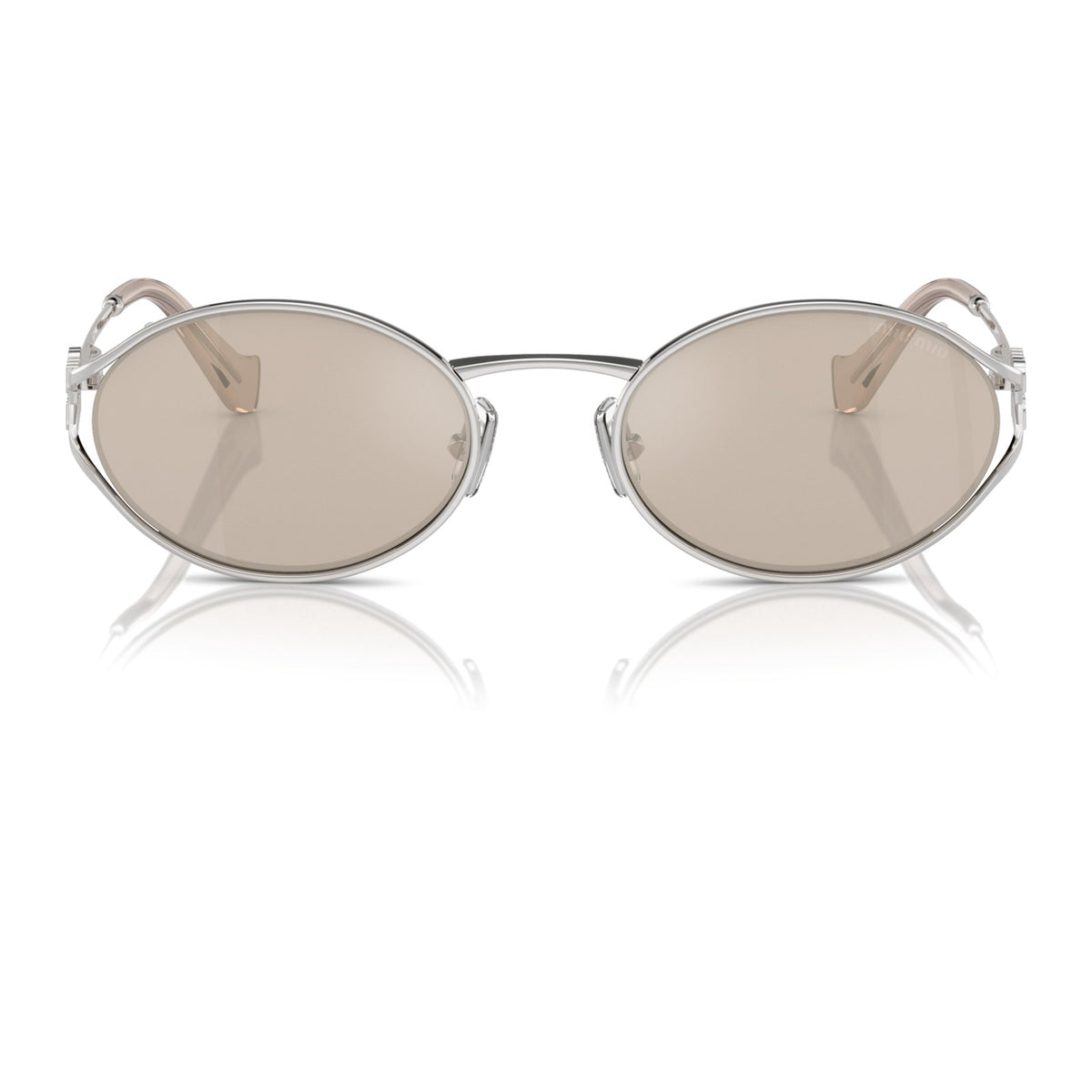 Miu Miu SMU52Y Silver/Ivory Mirror Internal Silver #colour_silver-ivory-mirror-internal-silver