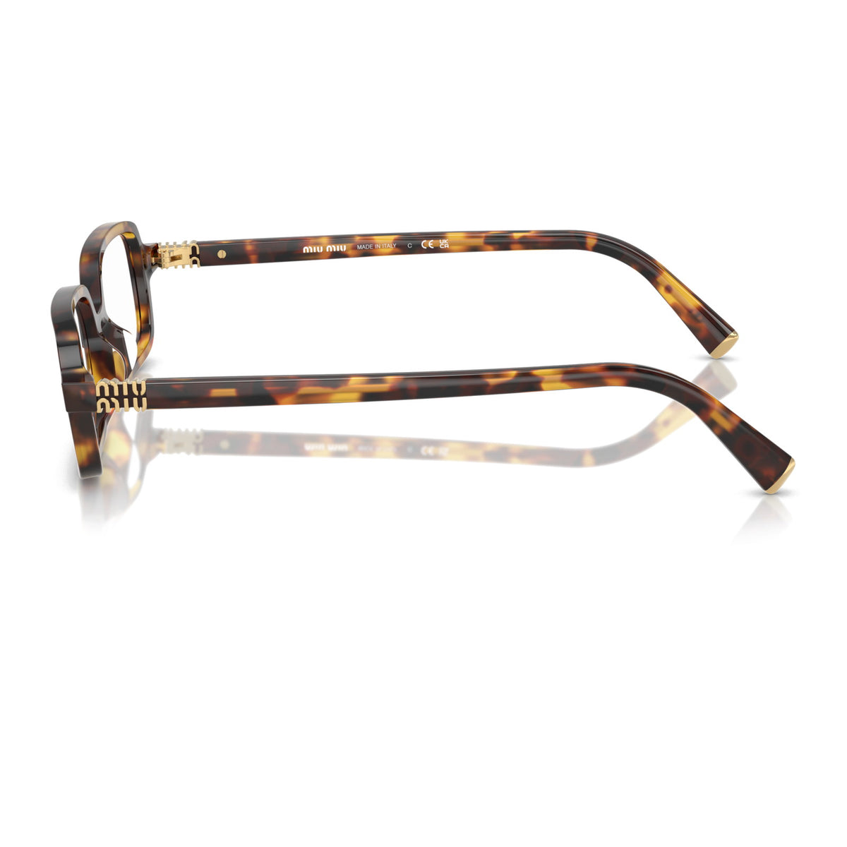 Miu Miu SMU11ZF Havana Honey/Clear Blue Light Filter #colour_havana-honey-clear-blue-light-filter