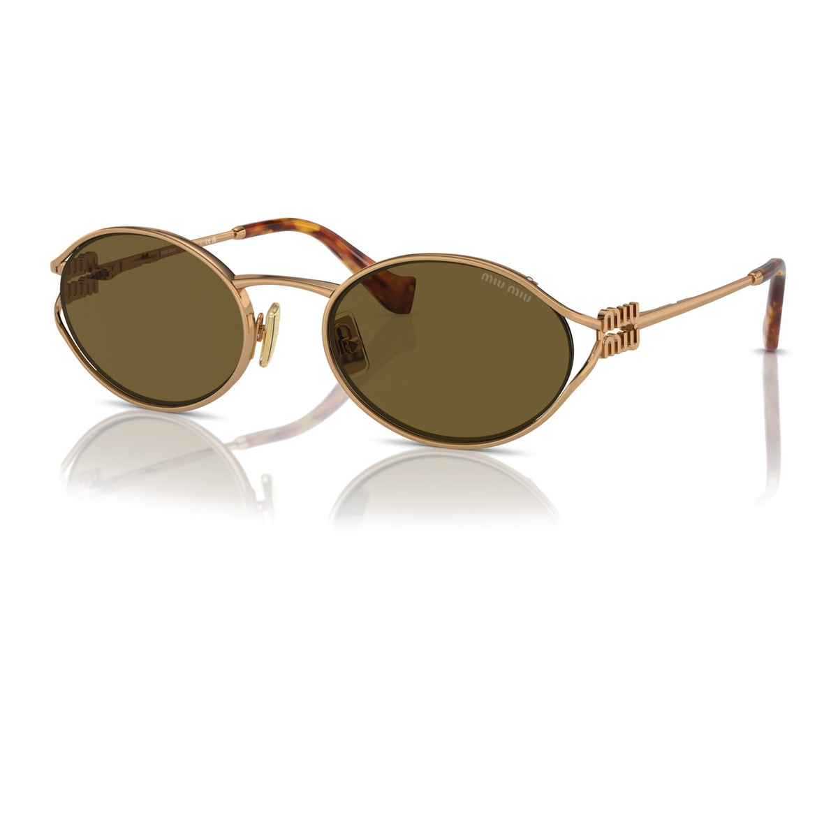 Miu Miu SMU52Y Brass Gold/Dark Brown #colour_brass-gold-dark-brown